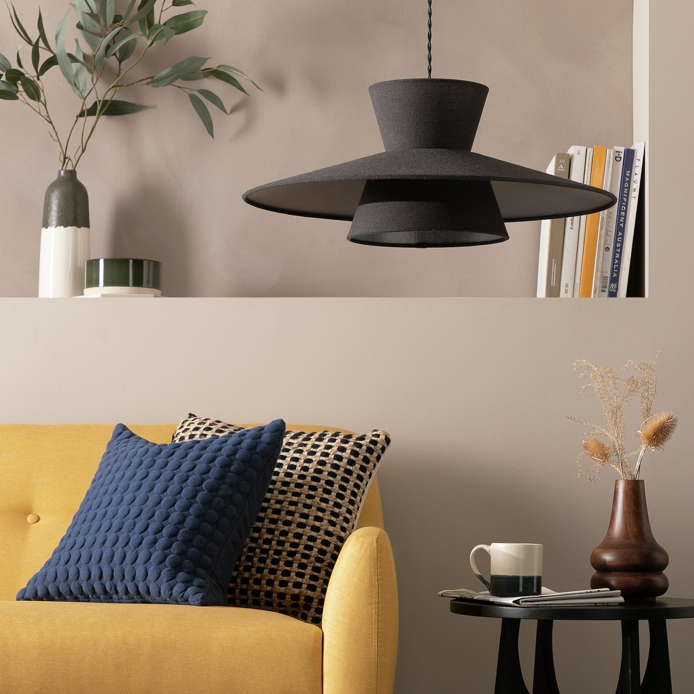 Habitat Otto Raffia Easy Fit 2 Tier Lampshade - 50cm