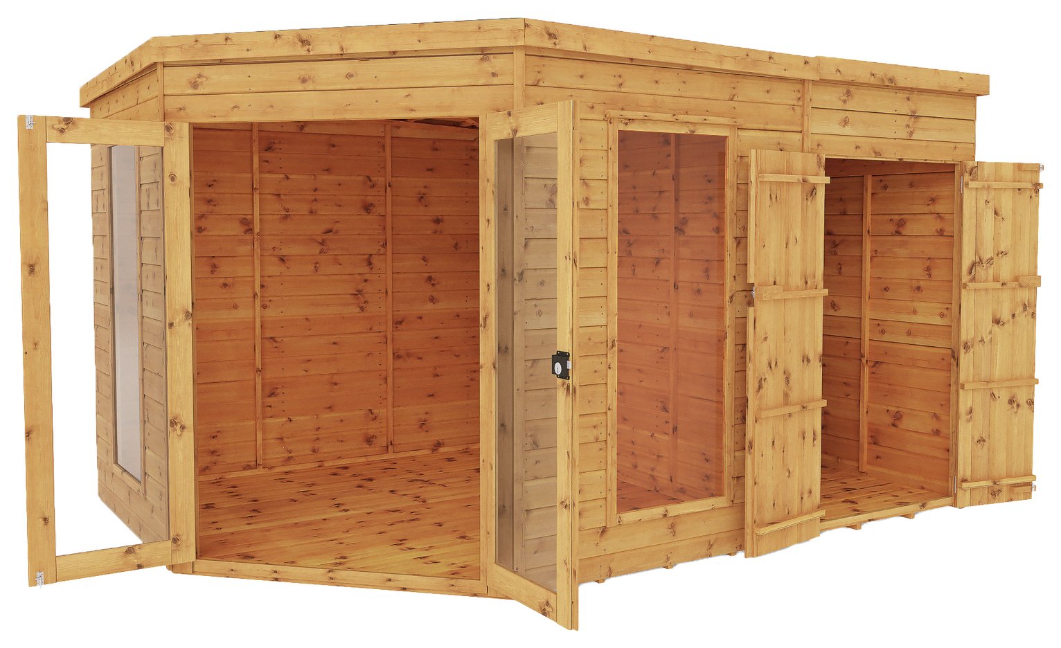 Mercia Corner Summerhouse with Side Shed - 8 x 12ft