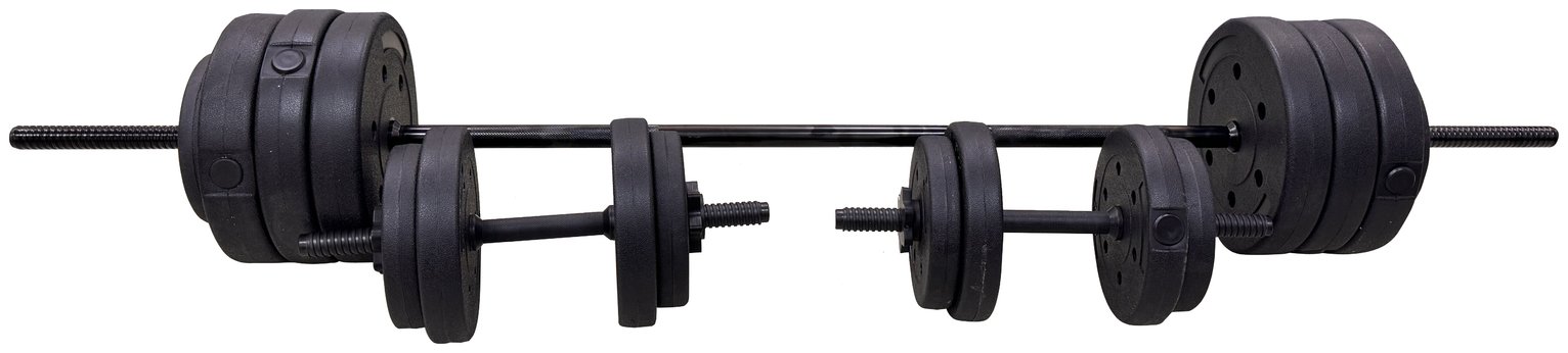 Buy Opti Z Curl Vinyl Barbell Weight Set 25kg Barbells Argos