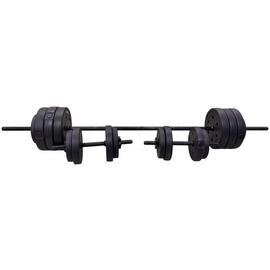 Buy Opti Vinyl Dumbbell and Barbell Set 50kg Dumbbells Argos