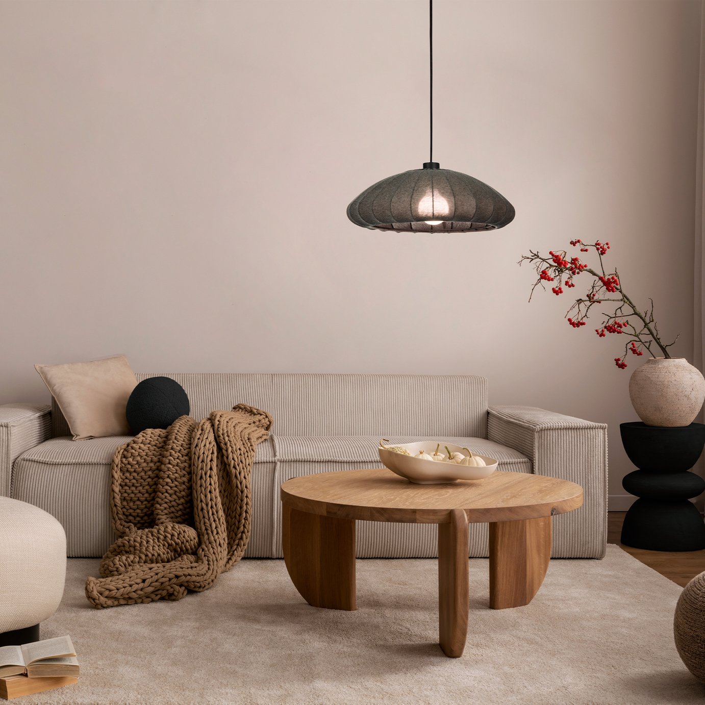 EGLO Barlaston Steel Pendant Light - Grey