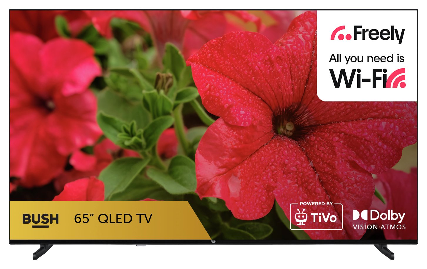 Bush 65 Inch 65QT24SB Smart 4K UHD HDR QLED TiVo Freely TV
