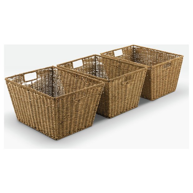 Buy Argos Home Set Of 3 Large Seagrass Storage Baskets Natural