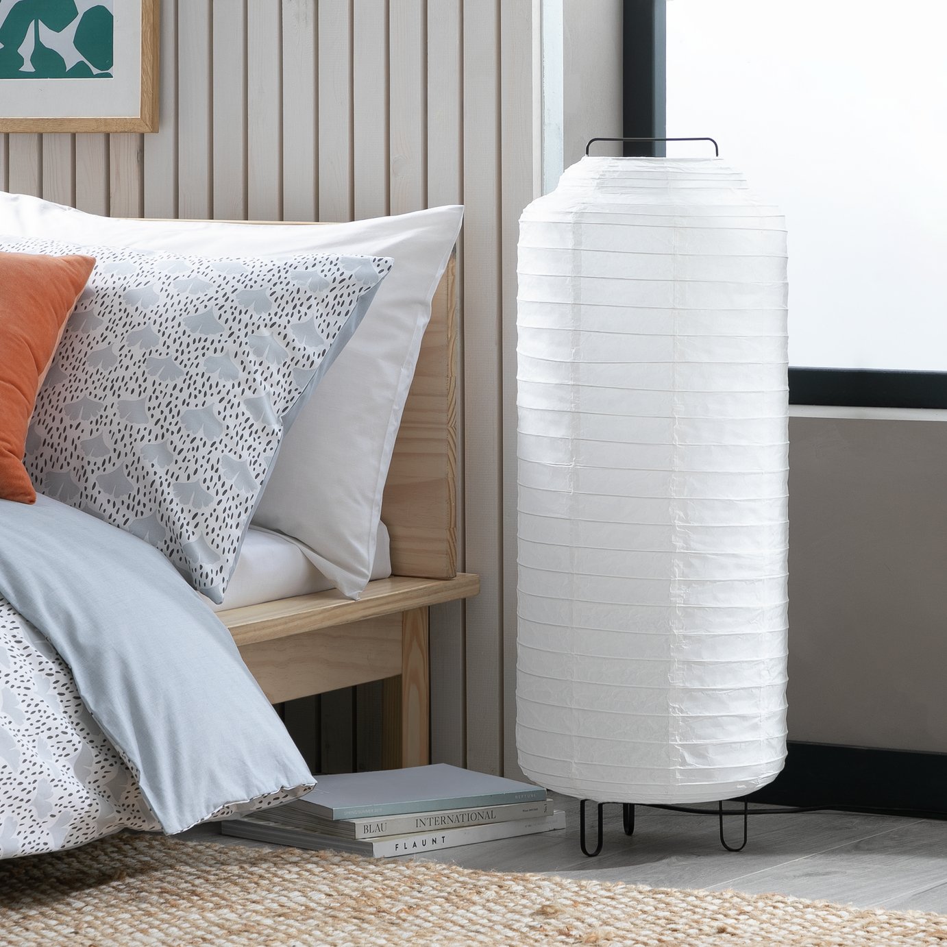 Habitat Boulle Japonais Paper Statement Floor Lamp - White