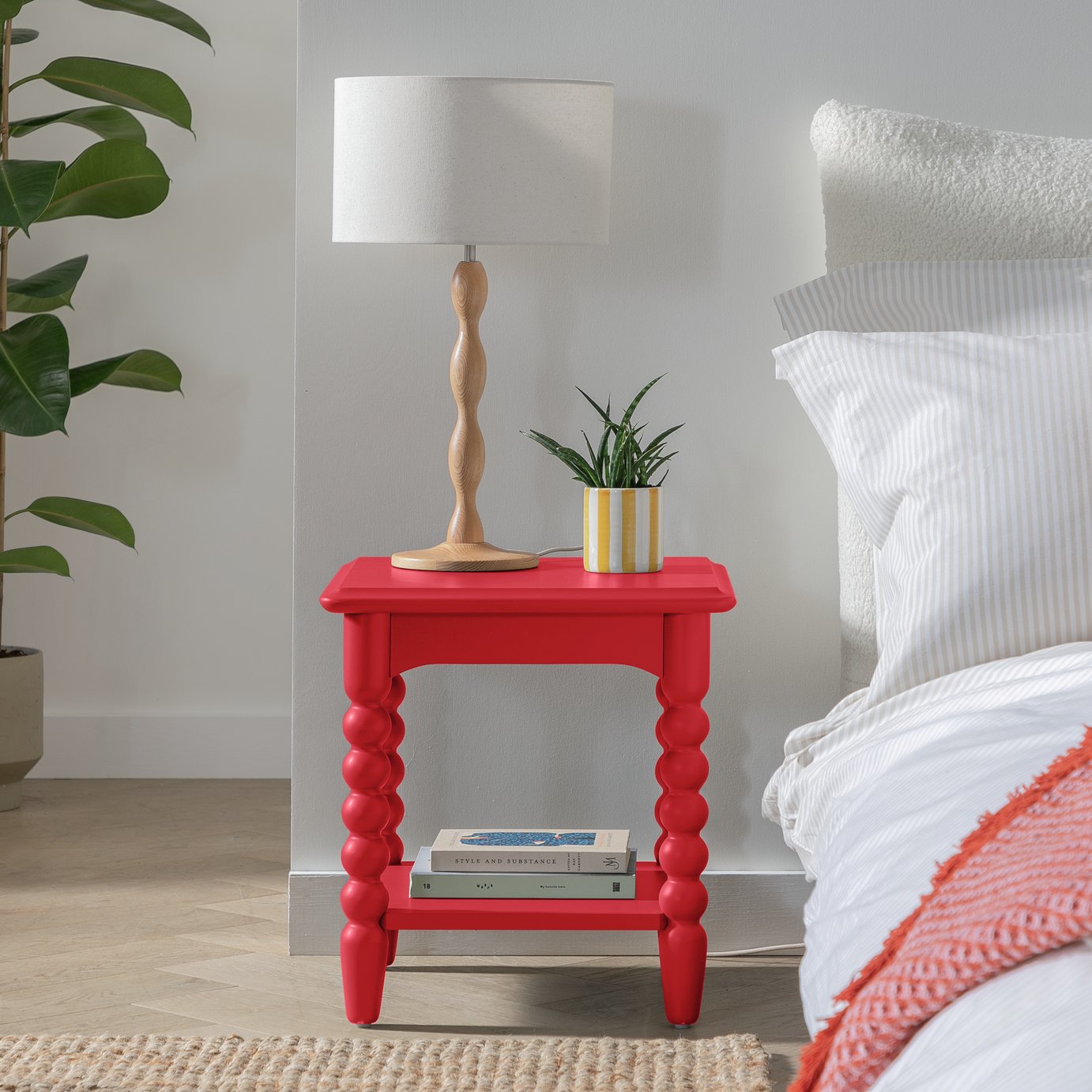 Habitat Blaire Bedside Table - Red