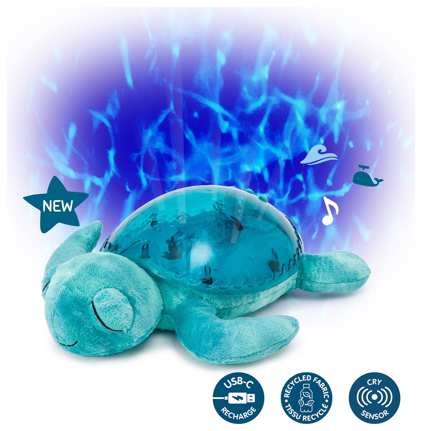 Cloud B Tranquil Turtle Aqua Nightlight Projector