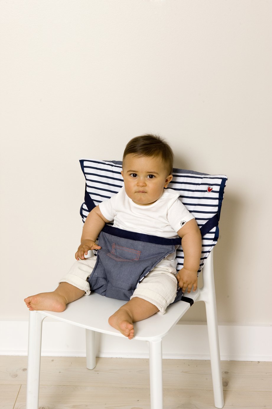 BabyToLove Travel Pocket Chair & Booster Seat - Blue Stripes