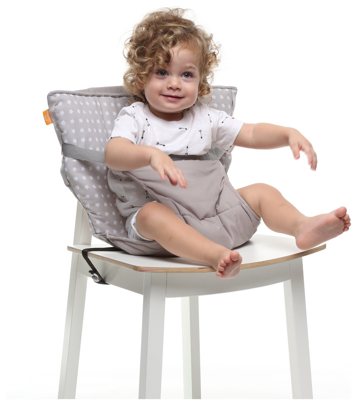 BabyToLove Travel Pocket Chair & Booster Seat - White Stars
