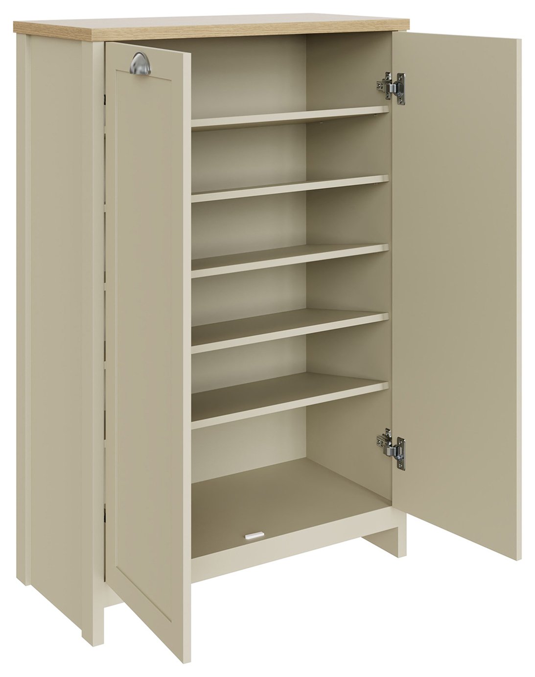 GFW Lancaster 2 Door Shoe Storage Cabinet - Cream