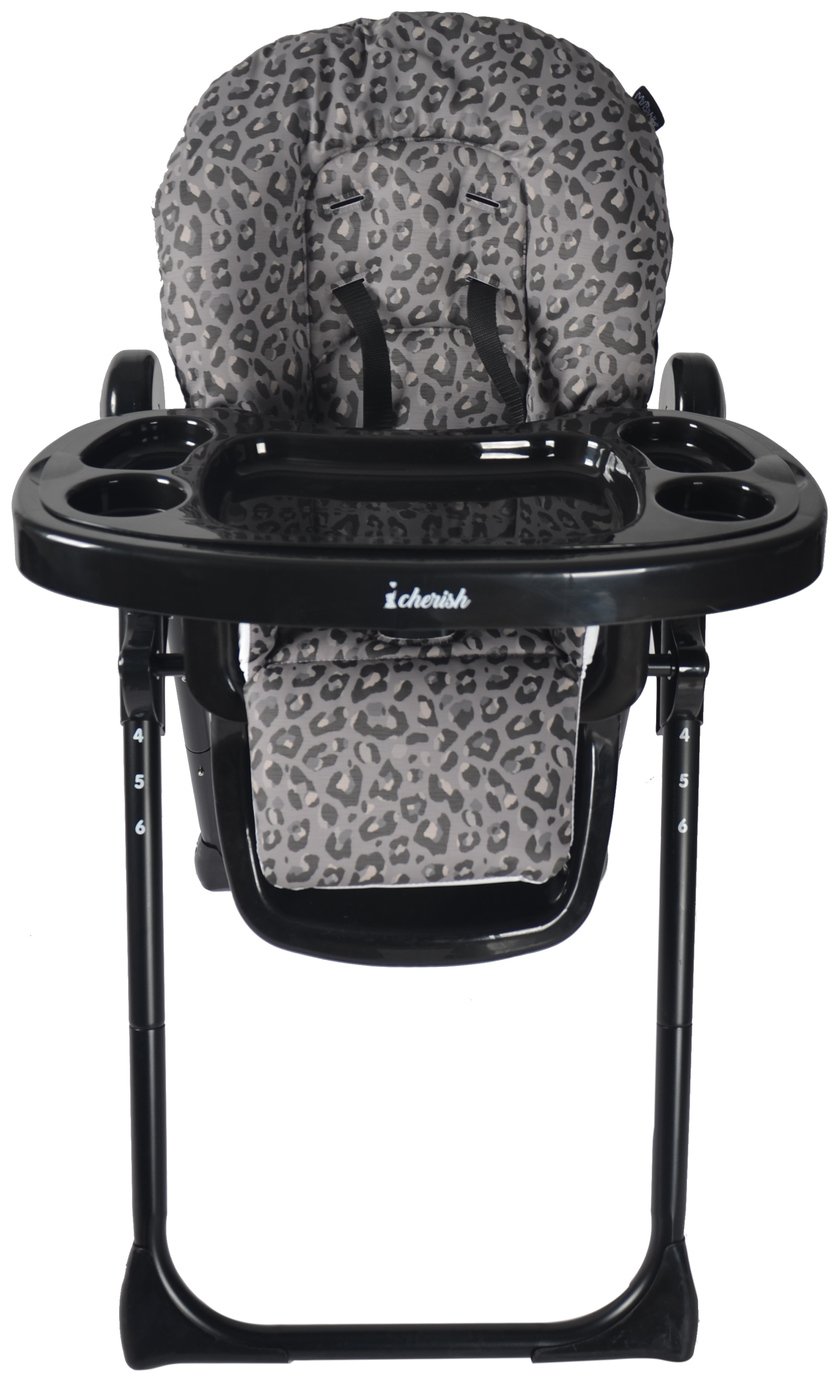 My Babiie MBHC8 Premium Highchair - Black Leopard