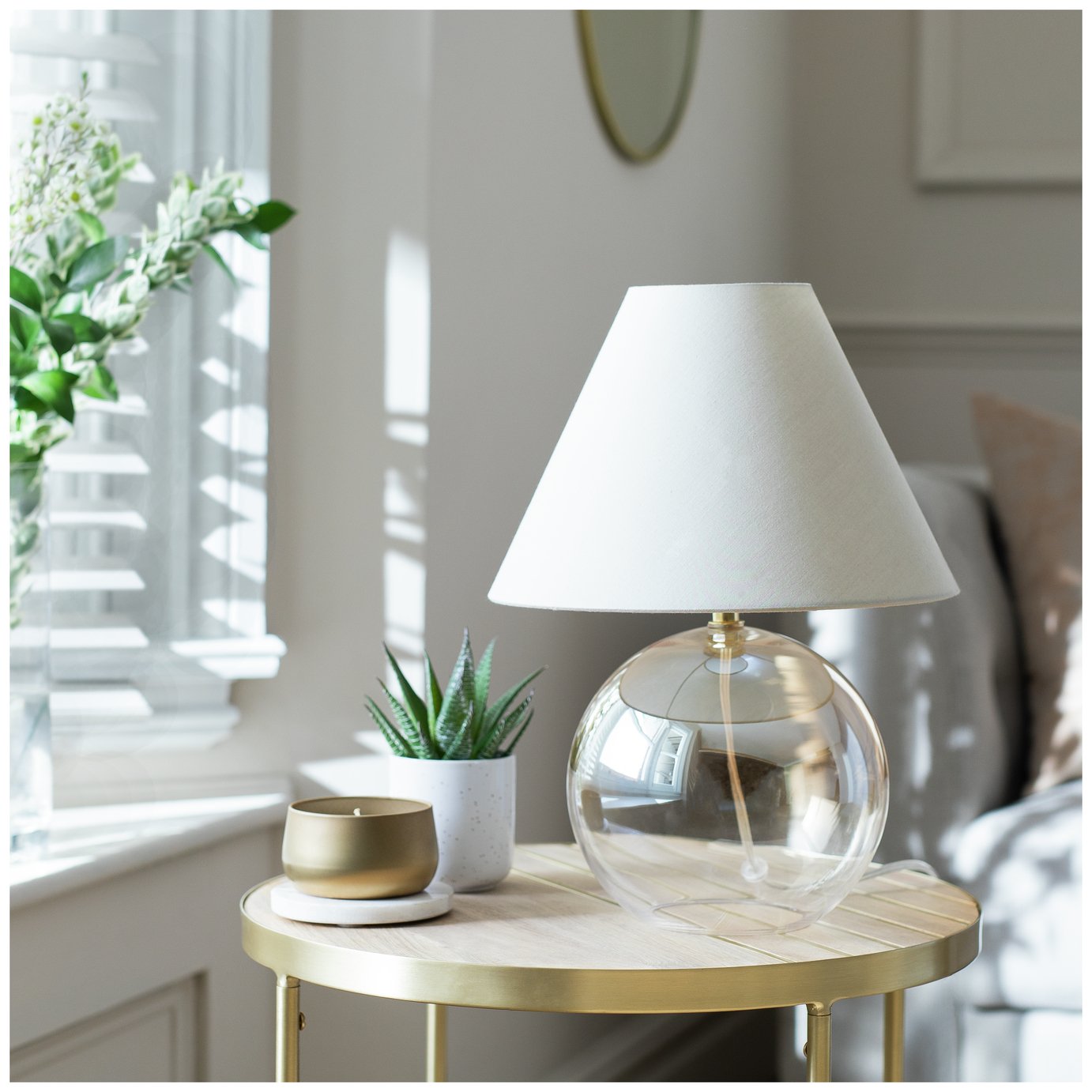Argos Home Ombre 35cm Glass Table Lamp - Champagne