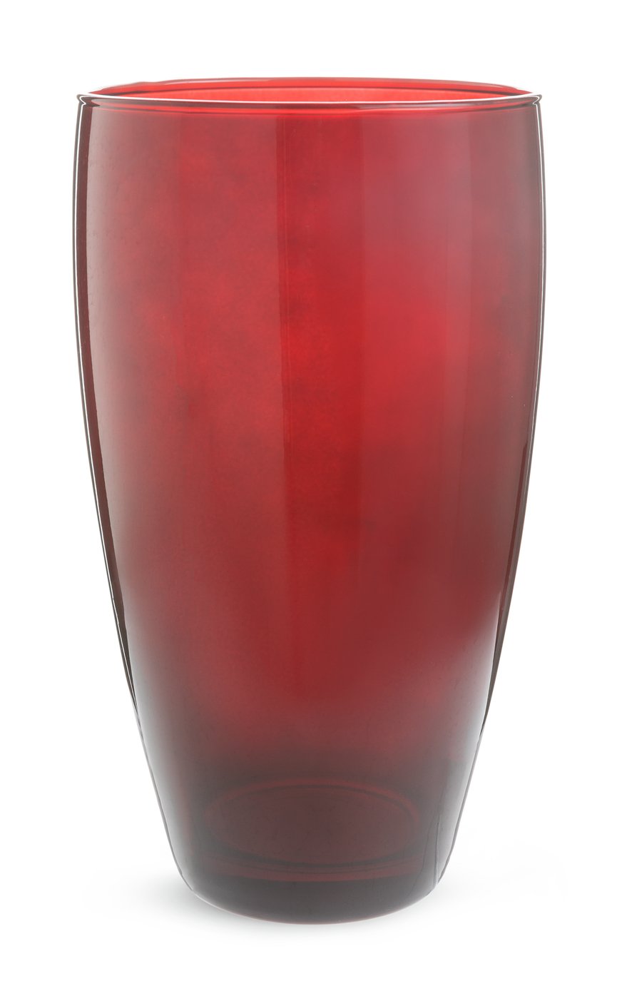 Habitat Glass Vase - Red