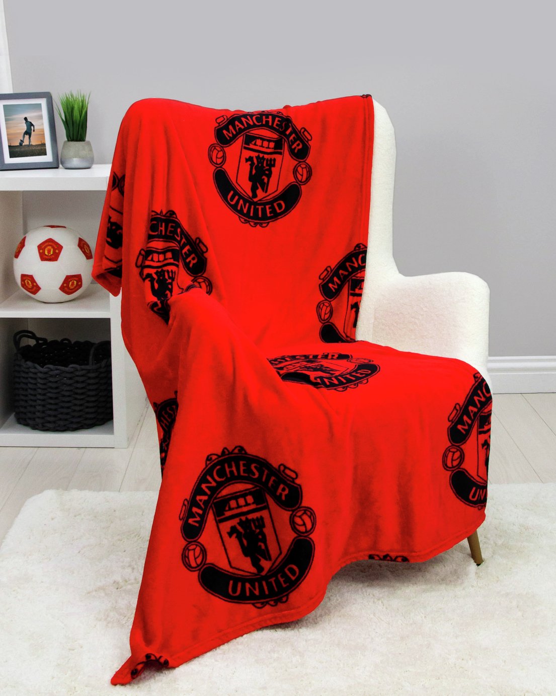 Manchester UTD Fleece Throw - Red