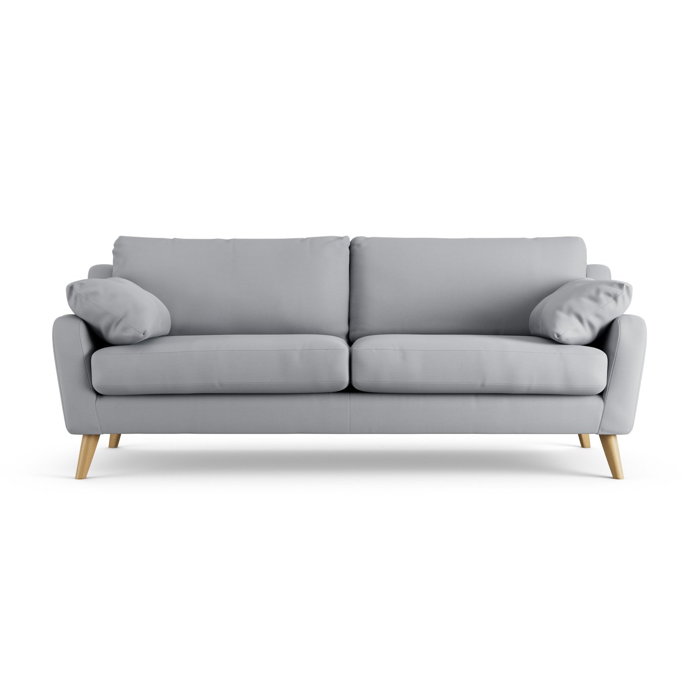Habitat Ivor Fabric 4 Seater Sofa - Grey - Ash Leg