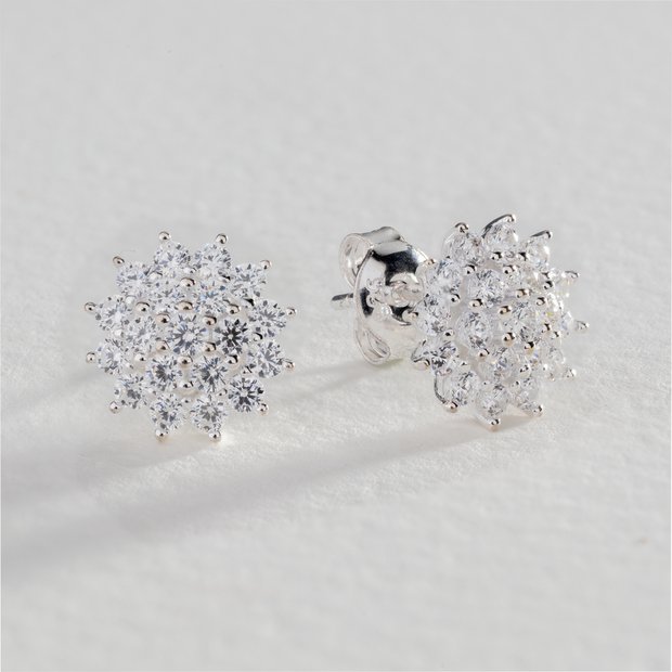 Argos diamond hot sale cluster earrings