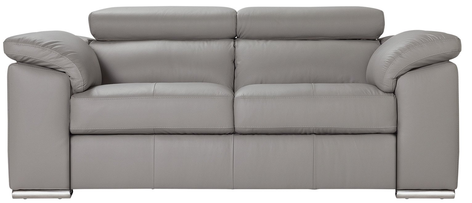 Argos Home Valencia Leather 2 Seater Sofa - Grey