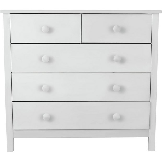 Buy HOME Kids Scandinavia 3+2 Drawer Chest - White at Argos.co.uk ...