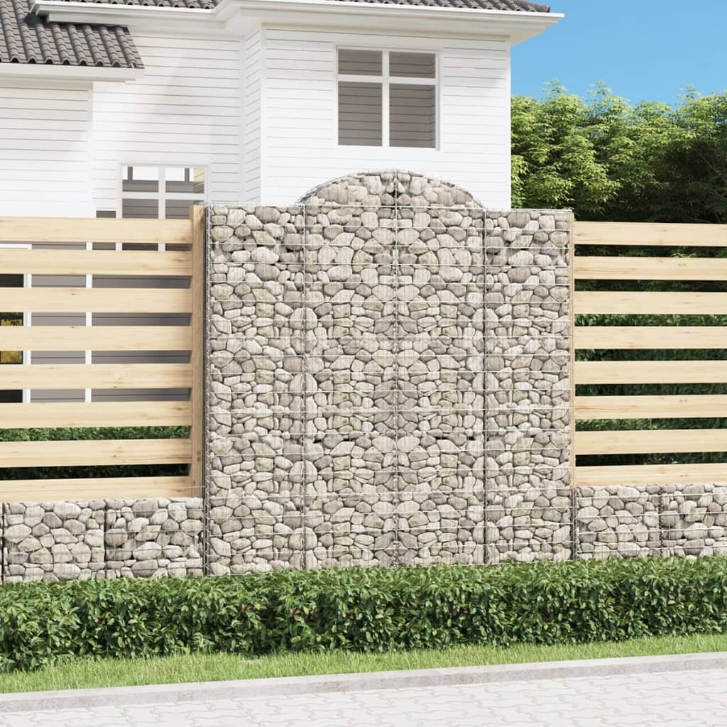 Walplus Galvanised Iron Gabion Basket - Silver 200 x 50 x 220/ - 240 cm