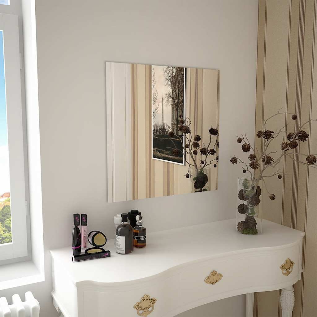 Walplus Square Glass Wall Mirror - Silver - 60 x 60 cm