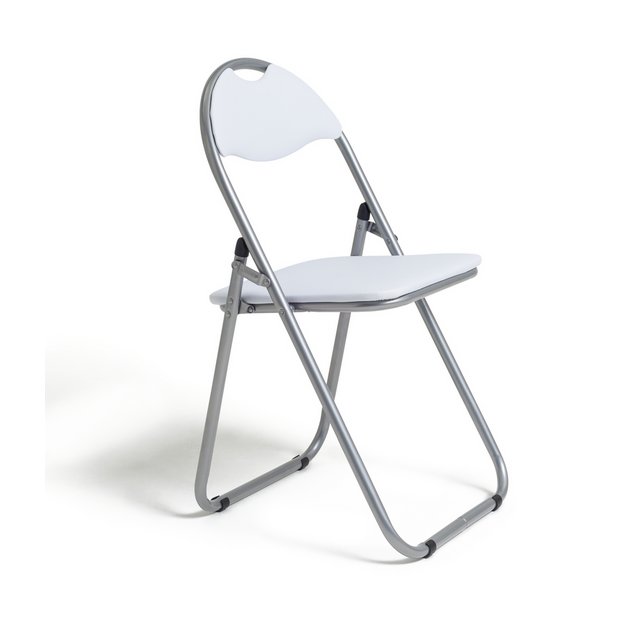 Buy Argos Home Padded Faux Leather Folding Office Chair - White | Office  chairs | Argos