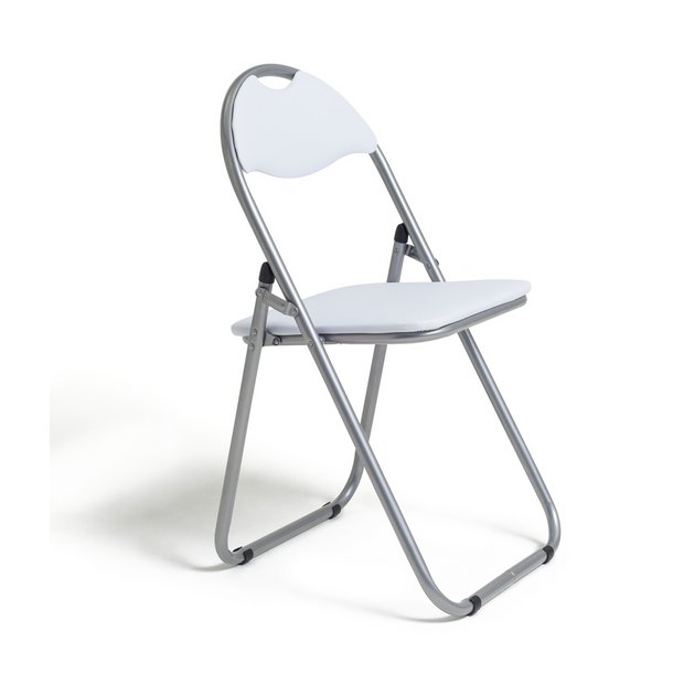 White foldable shop chairs