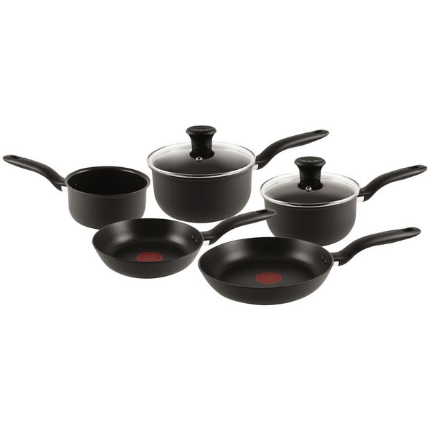 Buy Tefal 5 Piece Non-Stick Hard Anodised Red Spot Pan Set at Argos.co ...