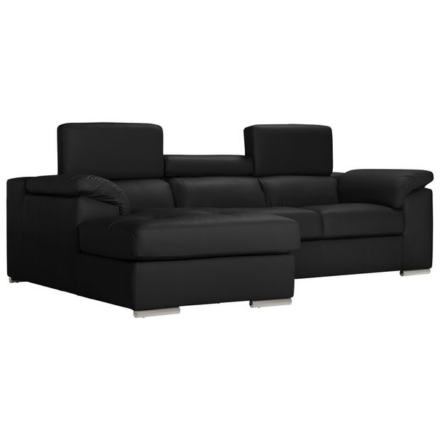 Argos leather deals corner sofa