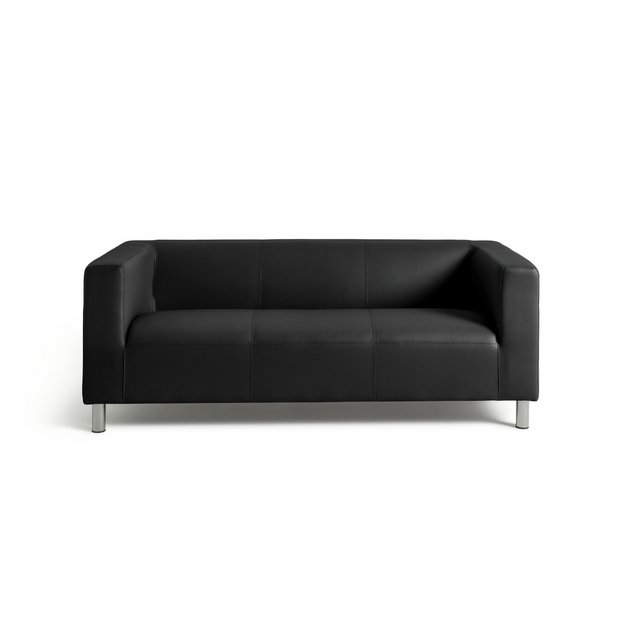 Buy Argos Home Moda Faux Leather 3 Seater Sofa Black Sofas Argos