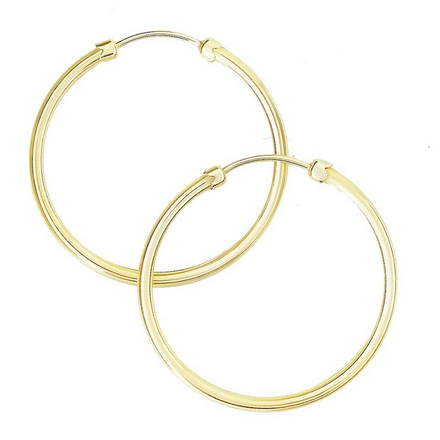 Buy Revere 9ct Gold Plain Capped Hoop Earrings at Argos.co.uk - Your ...