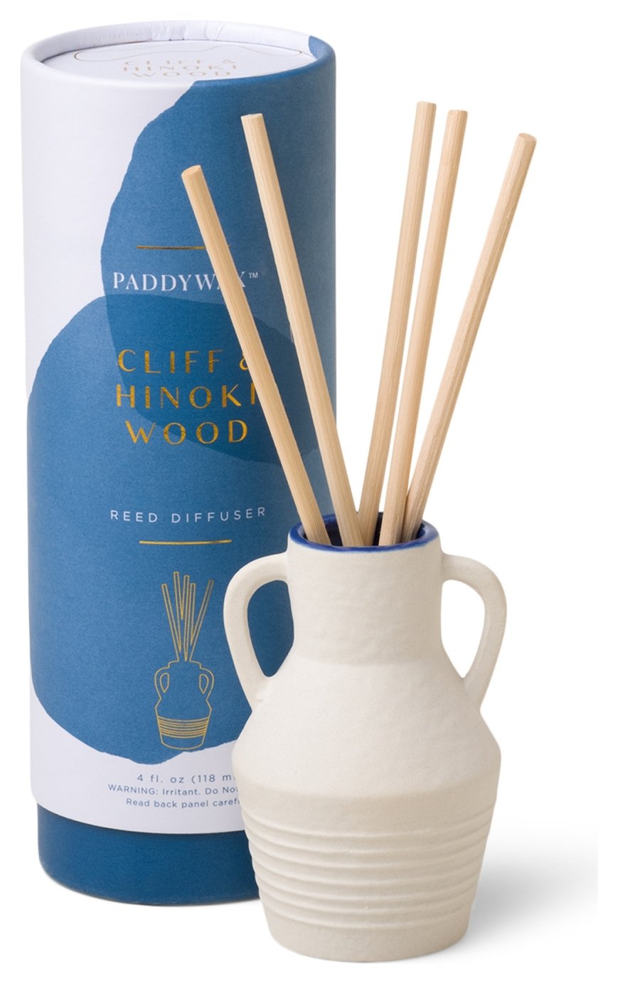 Paddywax Santorin 118ml Reed Diffuser - Cliff & Hinoki Wood