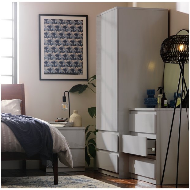 Buy Habitat Jenson 2 Piece 2 Door Wardrobe Set Grey Gloss Bedroom furniture sets Argos