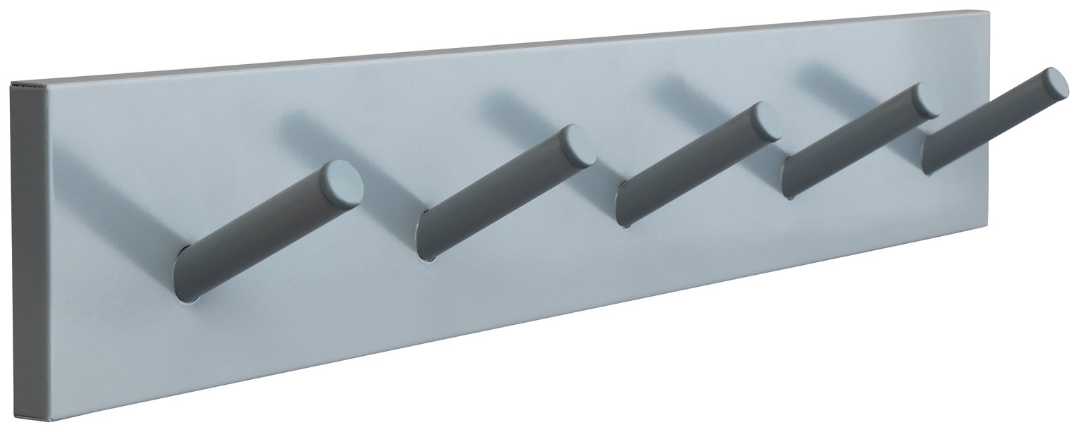 Argos Home 5 Peg Hooks - Grey