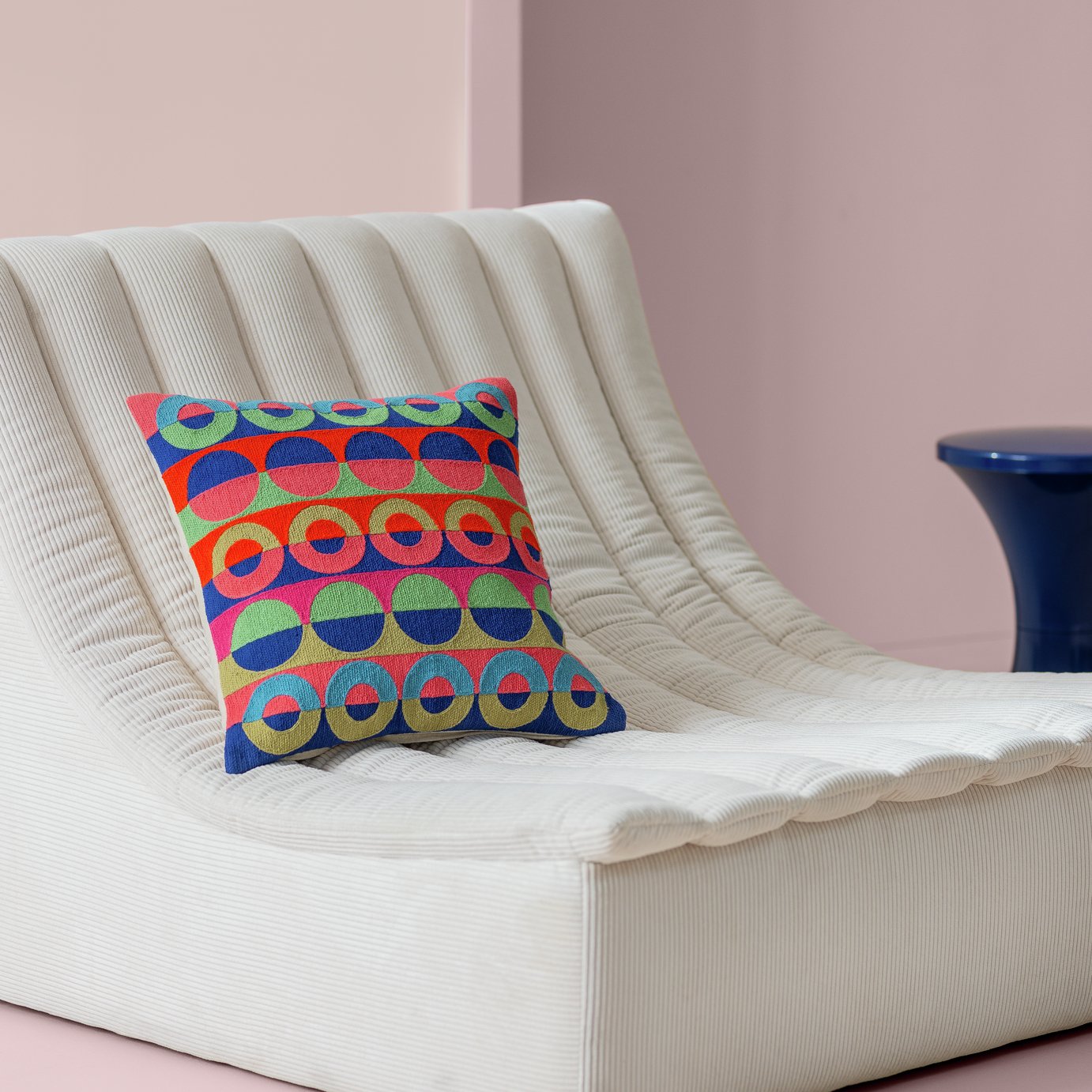 Habitat 60 Ronda Embroidered Cushion by Margo Selby -43x43cm