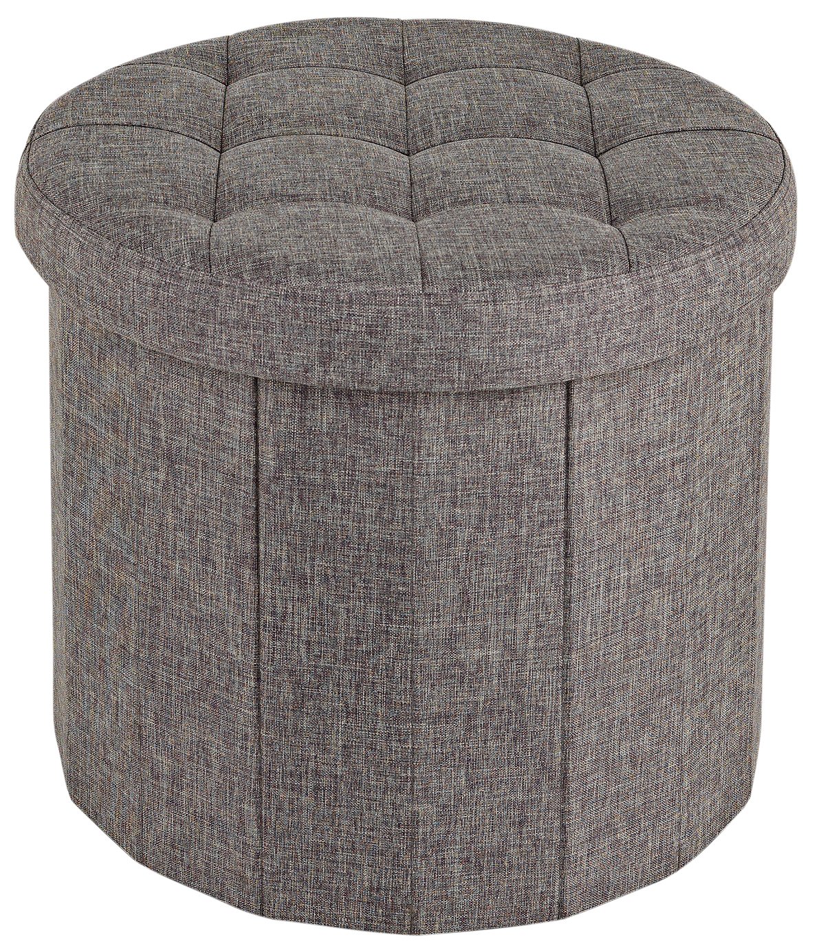 Argos Home Fabric Circular Ottoman Shoe Storage - Grey