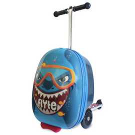 Flyte Stormy The Shark Folding Tri Scooter Suitcase - Blue