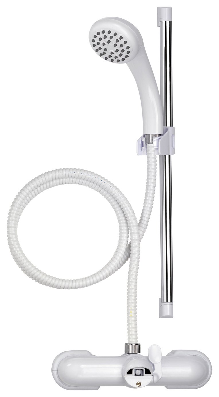 Croydex 3 Piece Bathroom Shower Set - White