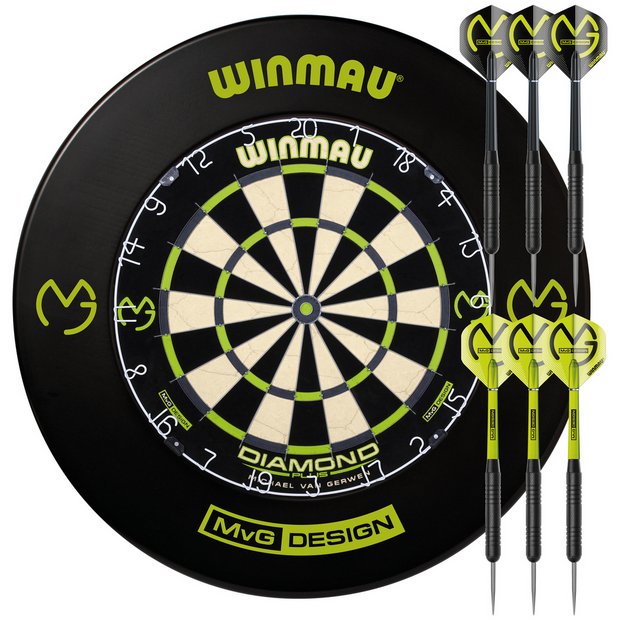 breed escort Afkeer Buy Winmau Michael van Gerwen Dartboard, Surround and Darts Set |  Dartboards and dart cabinets | Argos