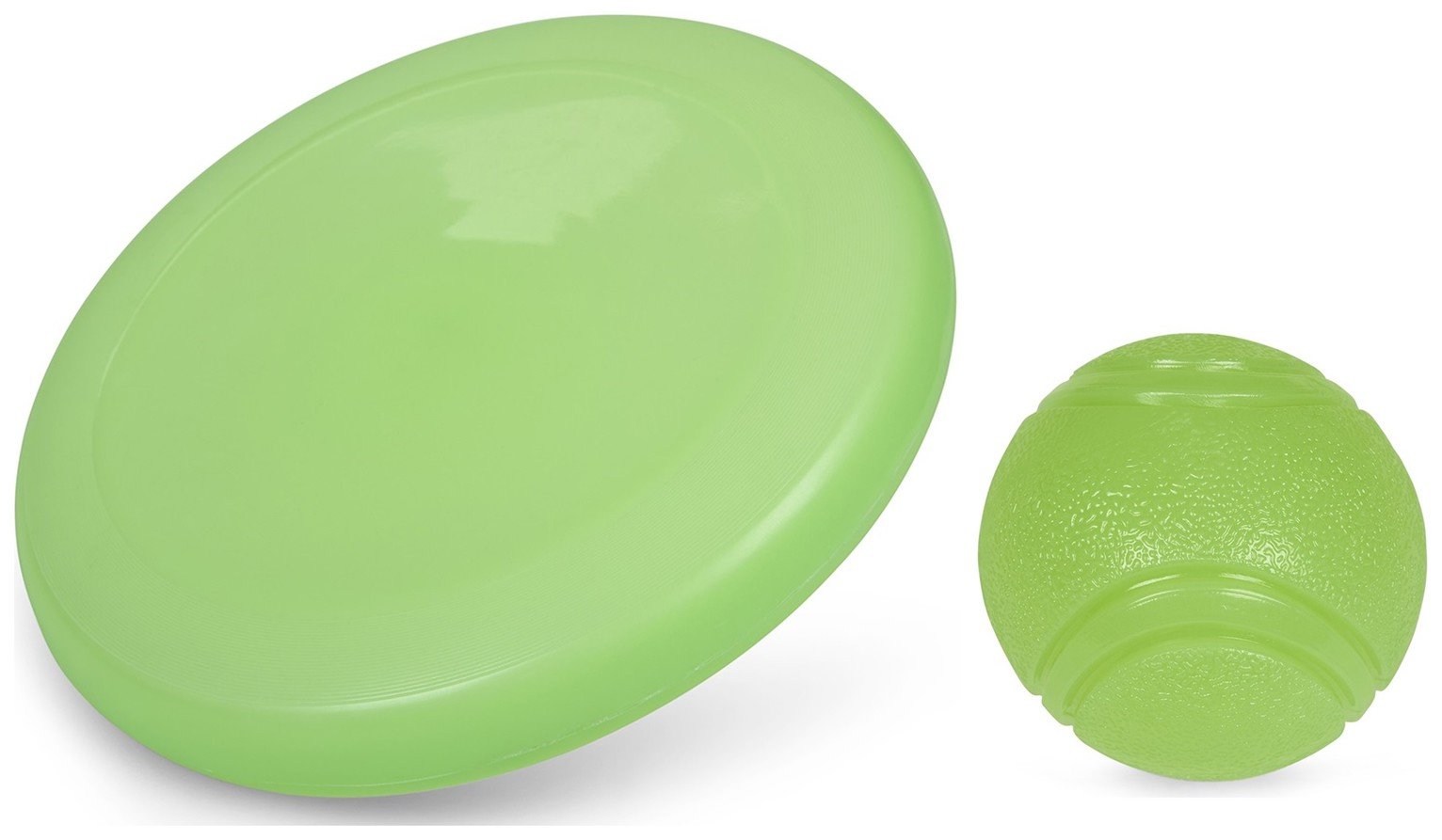 Petface Glow In The Dark Frisbee & Ball Dog Toy Bundle