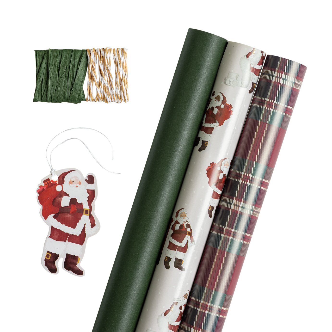 Argos Home 3 Roll Traditional Santa Wrapping Paper Set