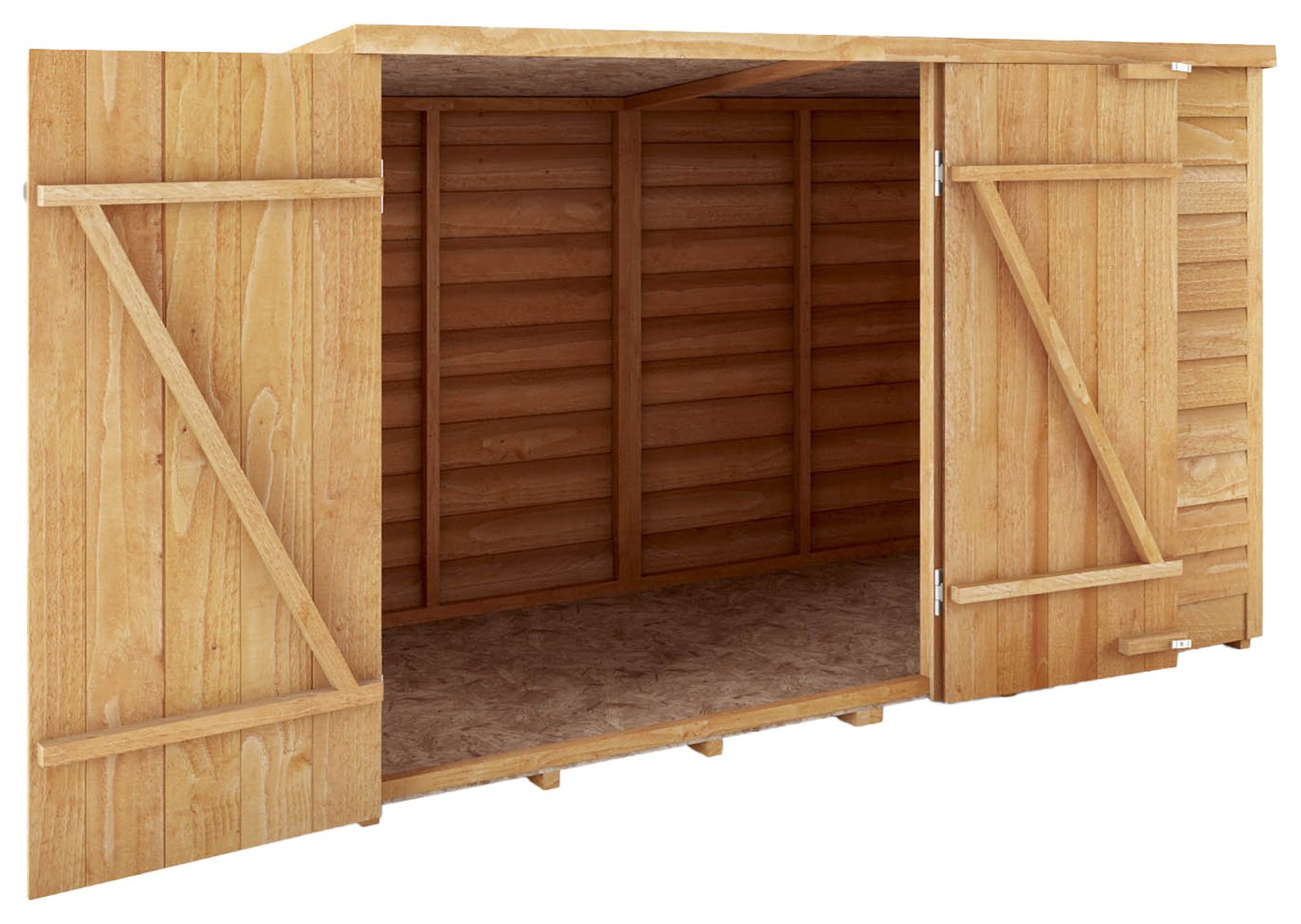 Mercia Overlap Windowless Pent Bike Store - 3 x 6ft