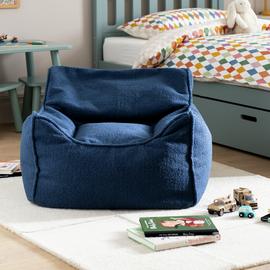 Buy Kaikoo Kids Single Chair Boucle Bean Bag Blue Bean bags Argos