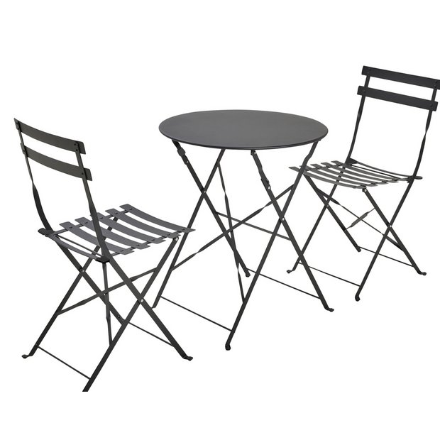 Buy Habitat Eve 2 Seater Folding Metal Garden Bistro Set Black