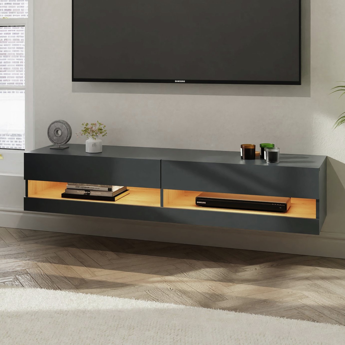 GFW Leon 180cm LED Wall TV Unit