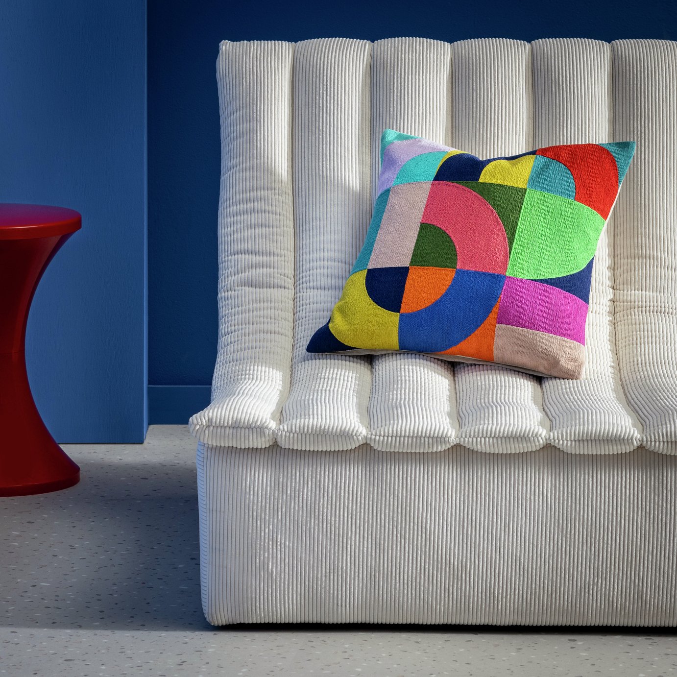 Habitat 60 Levi Embroidered Cushion by Margo Selby - 43x43cm