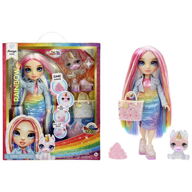 Barbie rainbow sparkle hair doll argos hotsell