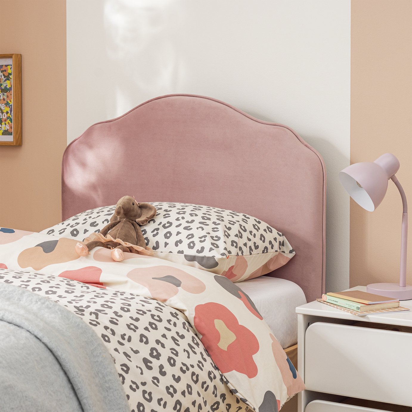 Habitat Kids Sophia Velvet Single Bed Frame – Pink