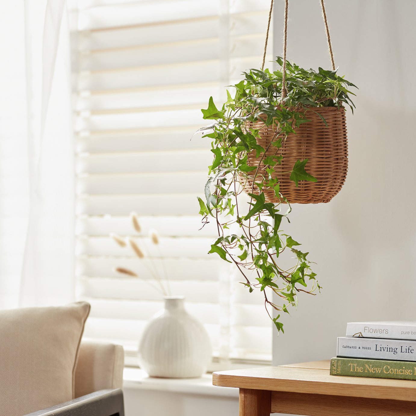 Habitat Rattan Hanging Basket - Natural