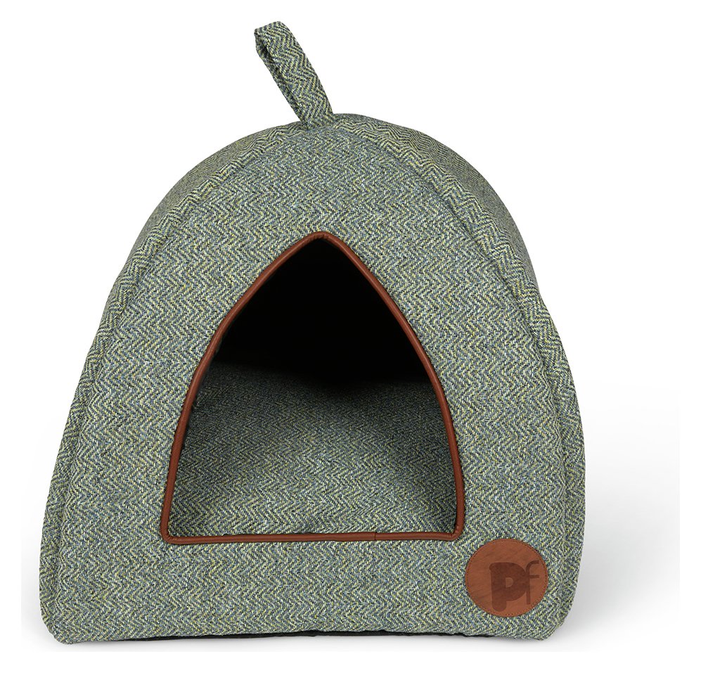 Petface Sage Herringbone Igloo Cat Bed-Medium