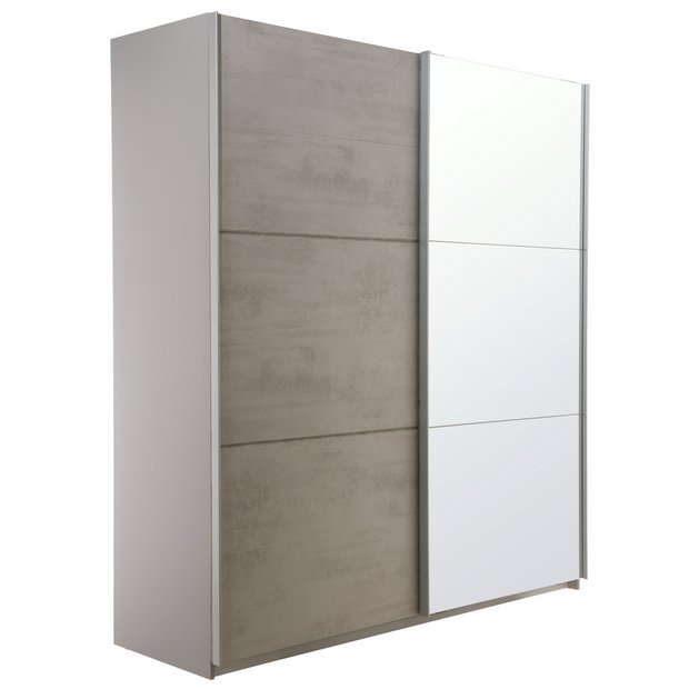 Buy Argos Home Holsted Large Mirror Sliding Wardrobe Concrete