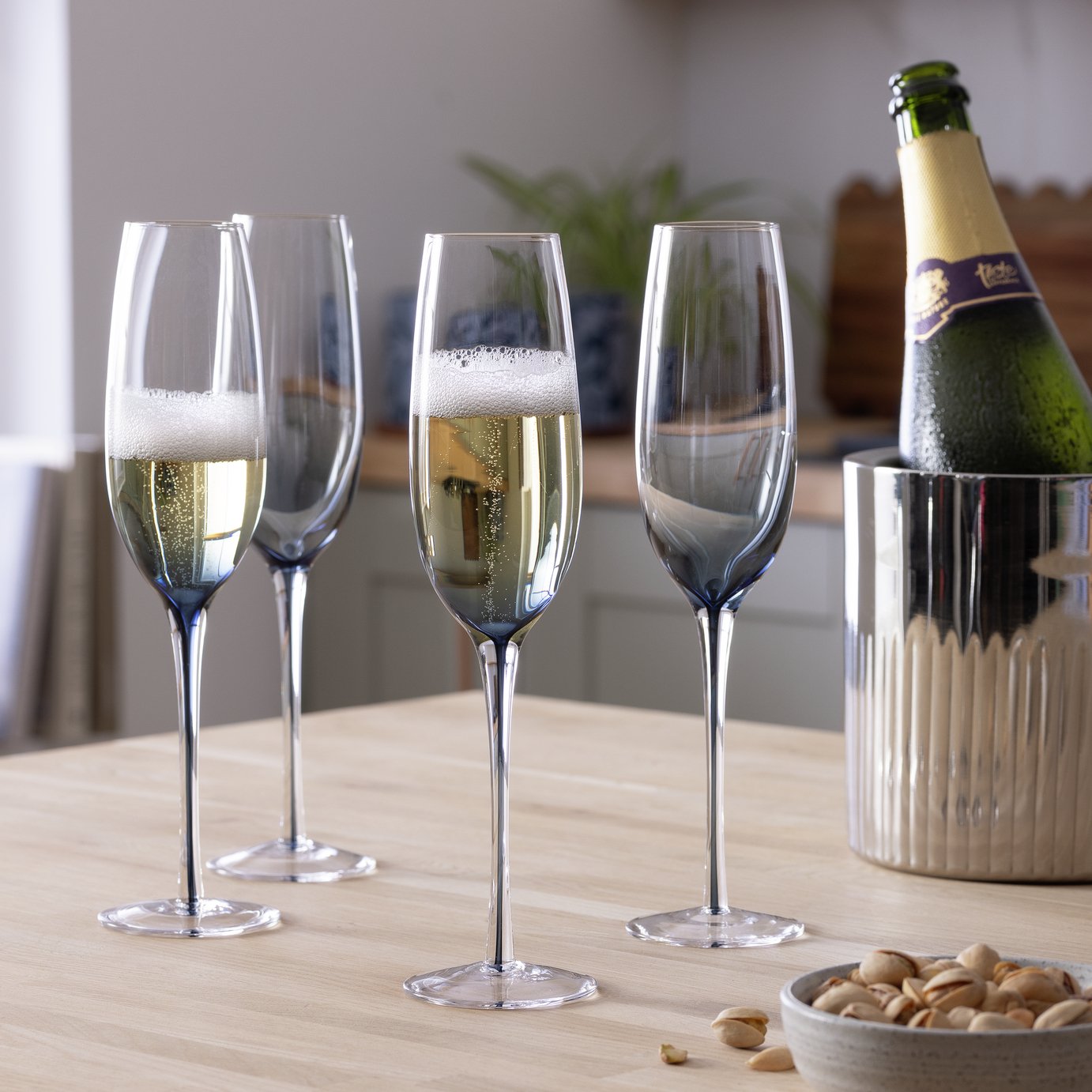 Habitat Stem Set of 4 Champagne Glasses